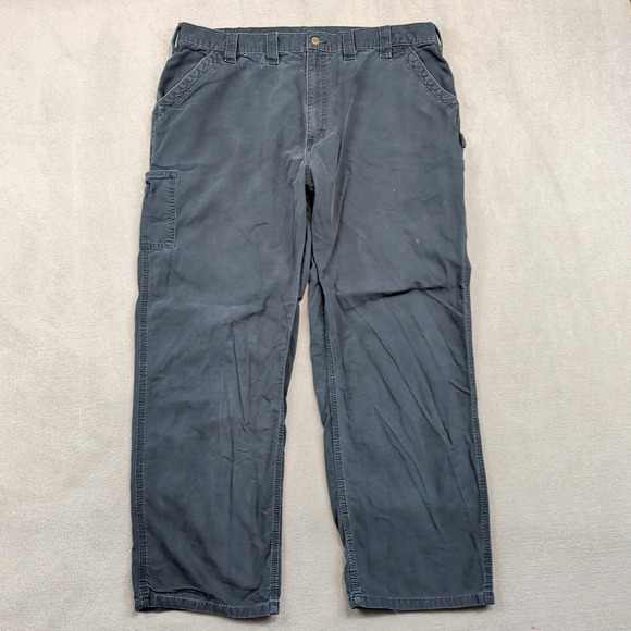 Carhartt B151 BLK Carpenter Pants 44x34 Black Cotton Canvas Workwear Dungaree — photo 2